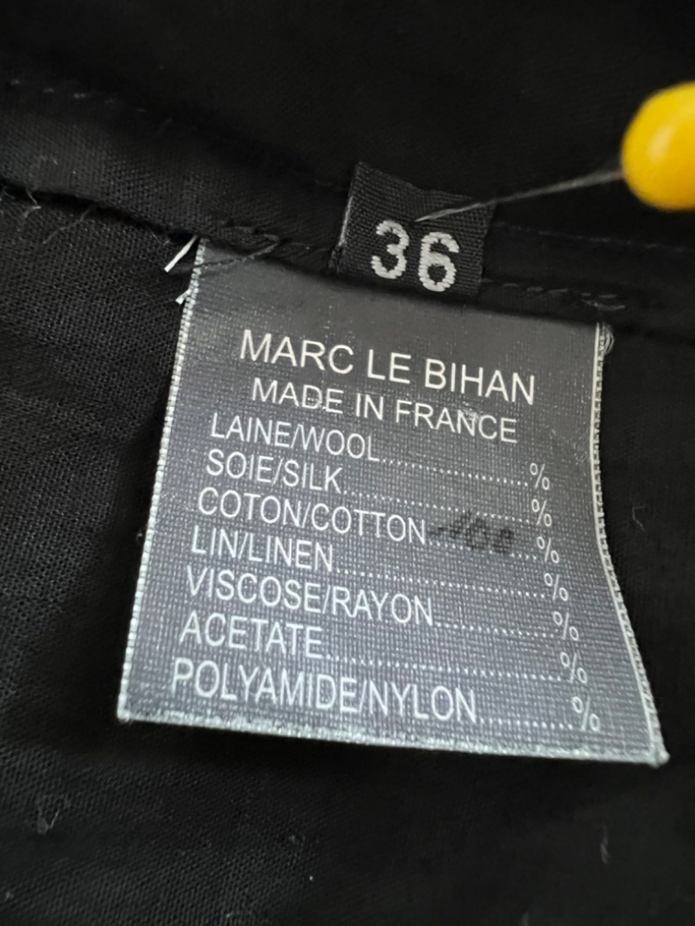 MARC LE BIHAN Dip Dyed Gingham Cotton Sleeveless Dress Navy Black - 38/S - Picture 11 of 15